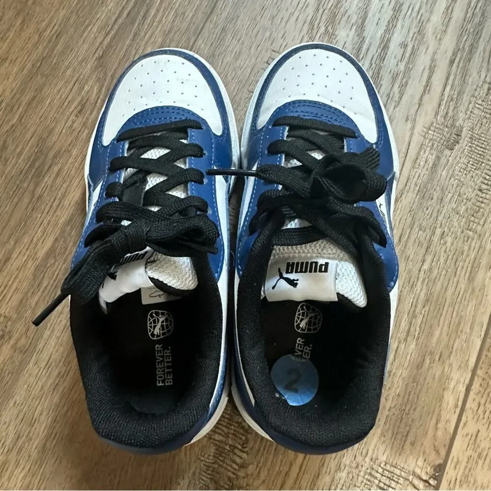 LIKE NEW!! Puma‎ Kid’s Athletic Shoes, Caven Jr. Blue White Black, Youth Size 1